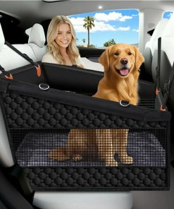 XL Large Dog Car Seat Cover with Dog Bed Mat for Back Seat Half - Single Seat Travel Hammock Extender, Waterproof Hard Bottom