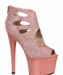 7" Heel Platform With Rhinestones, Sexy Heels and Platforms, Dance Heels, Pole Dancer Heels, Stripper Heels, Pleaser heels, Pink