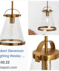 Alternative view of Wesley - Metal and Seedy Glass Ceiling Light, Brushed Gold
