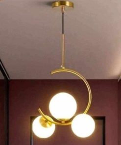 Pendant Light for Kitchen Island, 3-Light Globe Chandelier Hanging Light Gold