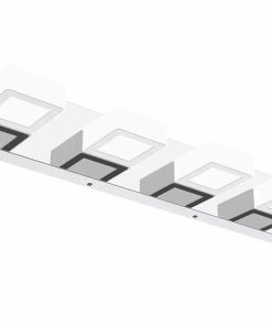 Modern 4 Square Lights Bathroom Vanity Lights Fixtures Acrylic Rotable 360° LED