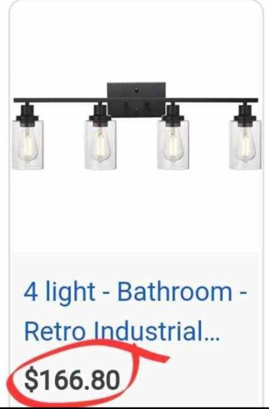 MELUCEE 4 Lights Sconces Wall Lighting Black with Clear Glass Shade, Black - Image 14