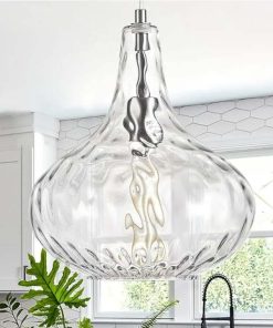 Glass Pendant Light Brushed Nickel 11-inch Hammered Pendant Lighting