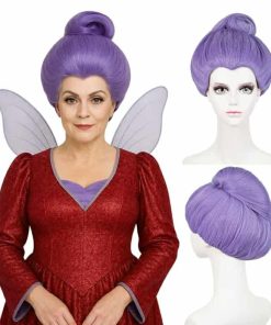 Godmother Wig for Women, Light Purple, Short Sea Witch Wig Hair