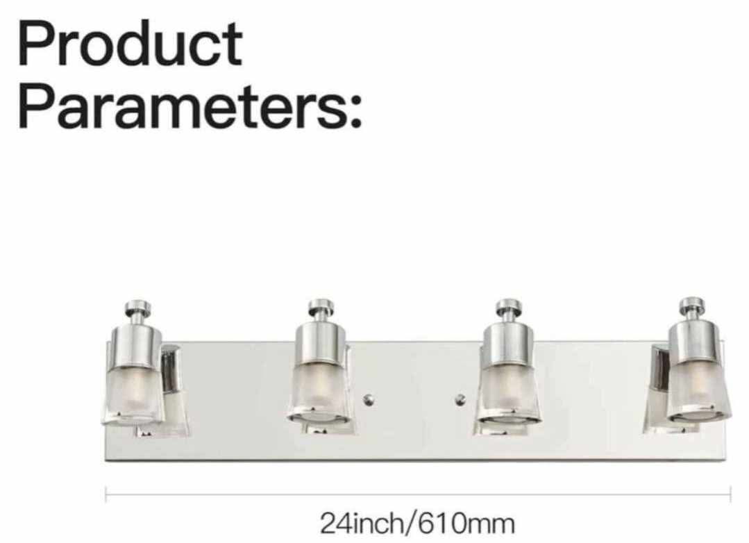 LED Modern Chrome Vanity Lights Over Mirror, Multi Directional Acrylic Bath Wall Lighting Up and Down 4-Light, 24 inch Stainless Scones Light - Image 9
