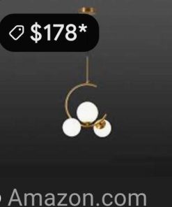 Alternative view of Pendant Light for Kitchen Island, 3-Light Globe Chandelier Hanging Light Gold