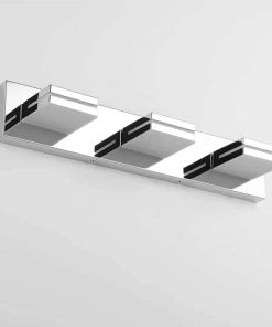 Modern Acrylic Bathroom Wall Lighting Fixtures Over Mirror, 3-Light, 24-Inch, Chrome, 100%-0% White