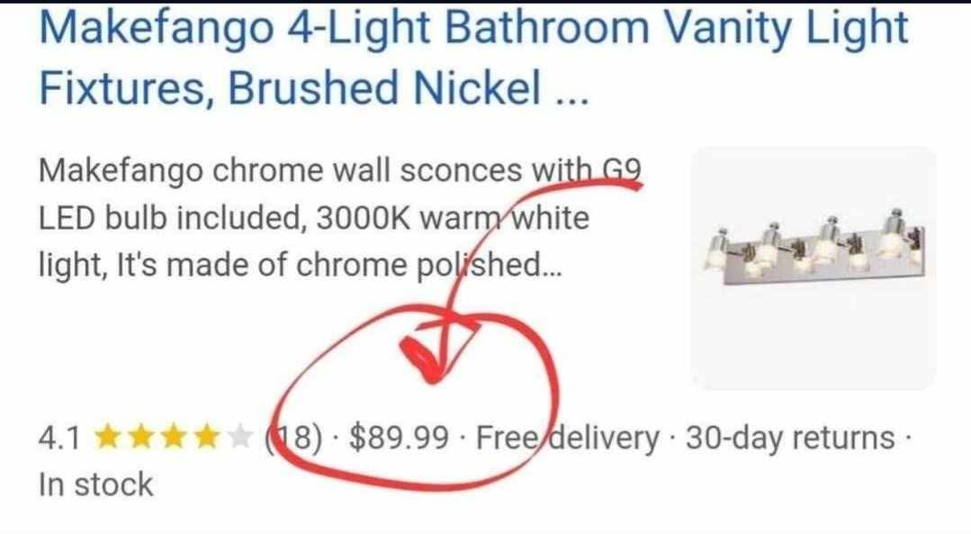 LED Modern Chrome Vanity Lights Over Mirror, Multi Directional Acrylic Bath Wall Lighting Up and Down 4-Light, 24 inch Stainless Scones Light - Image 2