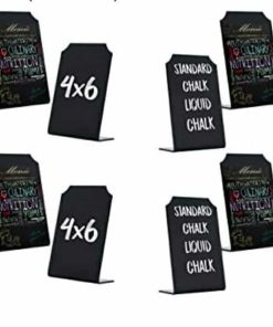 Mini Chalkboard Signs Tabletop Food Board - Small Blackboard with Stand for Cafe & Restaurant Parties Place Cards Buffet Menus and Events Weddings - 4 x 6 Boards (11 Pack)