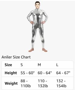 Alternative view of Men's and Women's Shiny Metallic Unitard Zipper Tight-fitting Stretchy Costume Bodysuit, Small