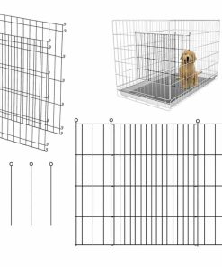 Dog Crate Divider Panel - 2 Pack Black Metal, Compatible with 32"-36"/42" & Other Crate Sizes, 20.47" H x Adjustable Width 15.74"-29.13"(Dog Crate NOT Included)