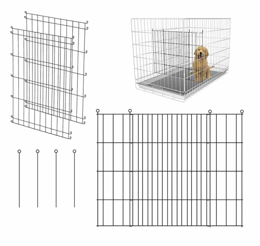 Dog Crate Divider Panel - 2 Pack Black Metal, Compatible with 32"-36"/42" & Other Crate Sizes, 20.47" H x Adjustable Width 15.74"-29.13"(Dog Crate NOT Included)