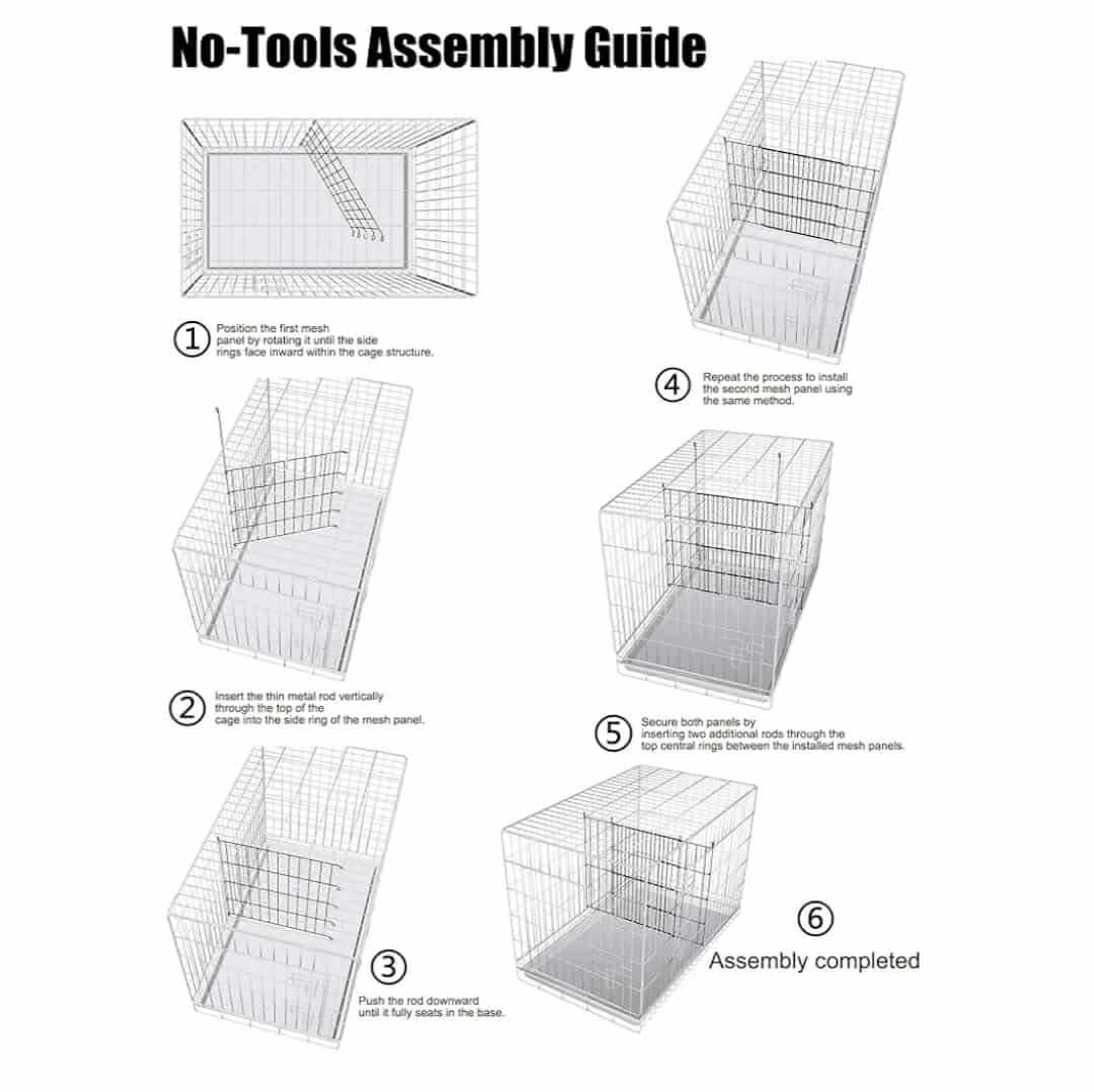 Dog Crate Divider Panel - 2 Pack Black Metal, Compatible with 32"-36"/42" & Other Crate Sizes, 20.47" H x Adjustable Width 15.74"-29.13"(Dog Crate NOT Included) - Image 15