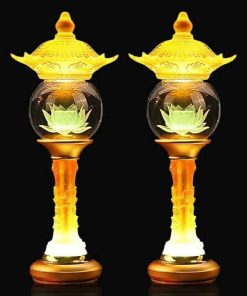 2pk Lotus Lamp for Meditation & Relaxation, LED Color Changing Buddha Light with Touch Control
