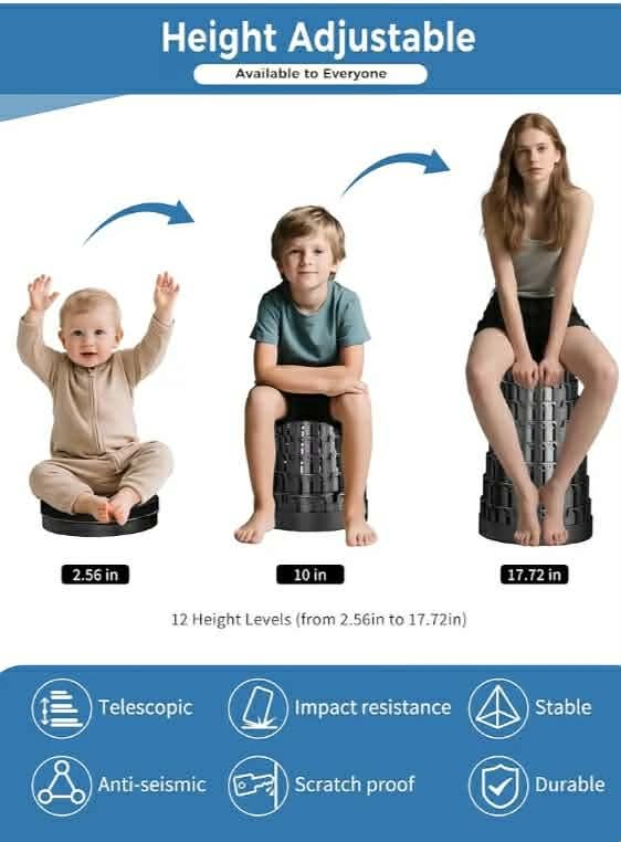 2 Pack Upgraded Collapsible Stool with Removable Cushion & Waterproof Carry Bag - Image 5