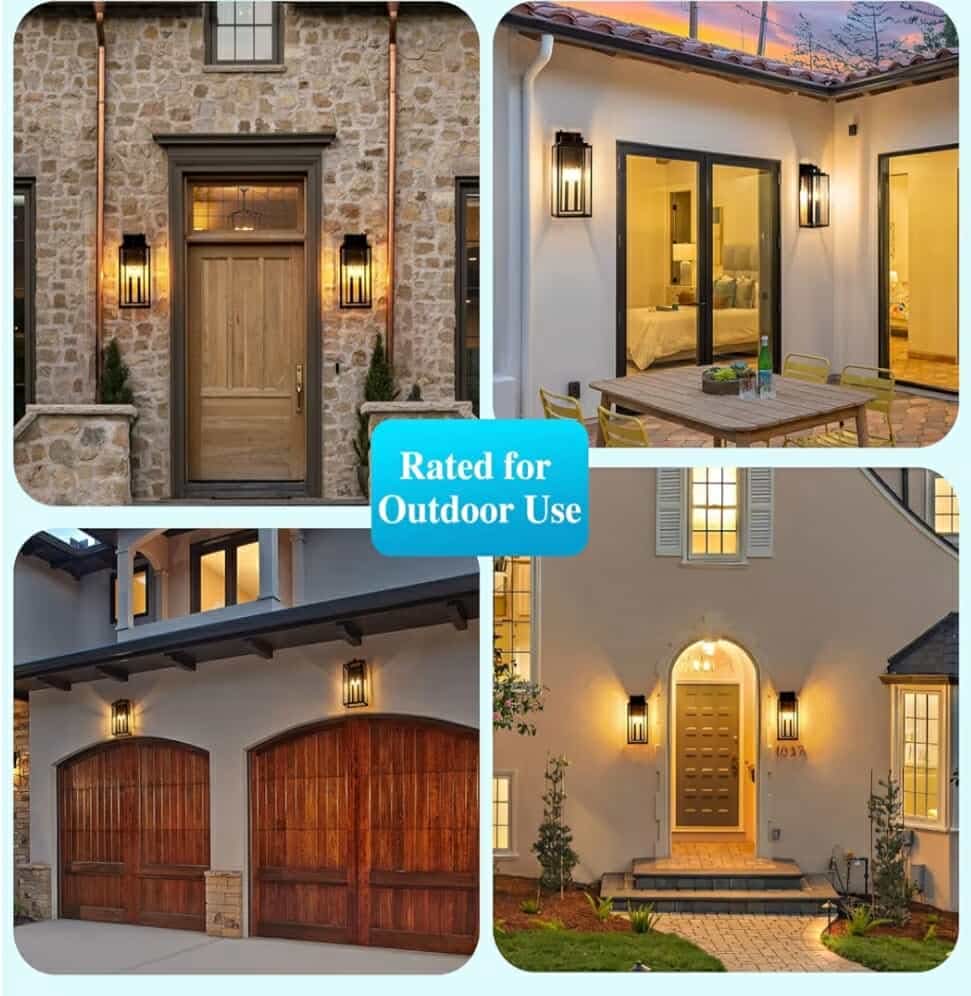 Dusk to Dawn Outdoor Wall Sconce Waterproof Wall Lantern 2-Lights, 20" Large Outside Modern Wall Mount Light - Image 11