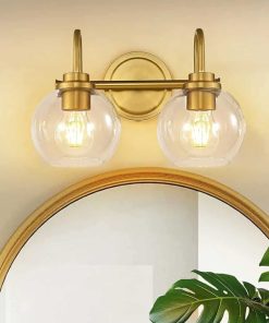 Gold Bathroom Light Fixtures 2 Light