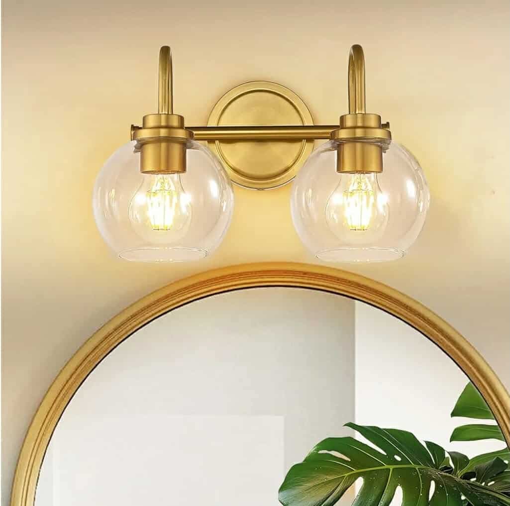 Gold Bathroom Light Fixtures 2 Light
