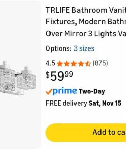 Alternative view of Modern Bathroom Vanity Light Fixtures 3 Lights 19inches Crystal