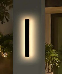 39inch Exterior Wall Sconces, 3000K Warm White Light, Black Minimalist Style