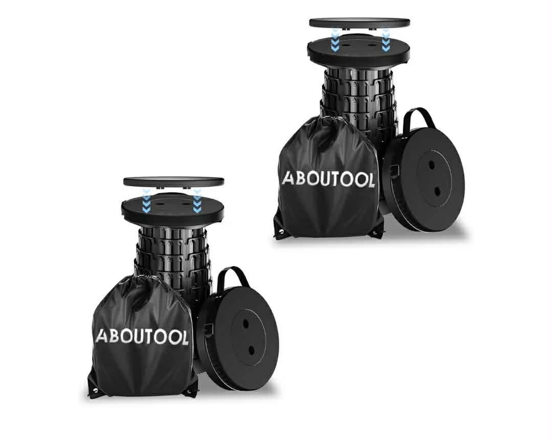 2 Pack Upgraded Collapsible Stool with Removable Cushion & Waterproof Carry Bag