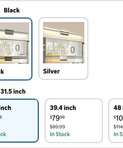Alternative view of 31.5 inch Black Bathroom Vanity Light,18W 5CCT Dimmable LED Bathroom Lighting