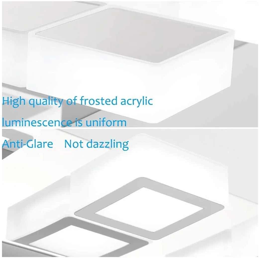 Modern 4 Square Lights Bathroom Vanity Lights Fixtures Acrylic Rotable 360° LED - Image 8